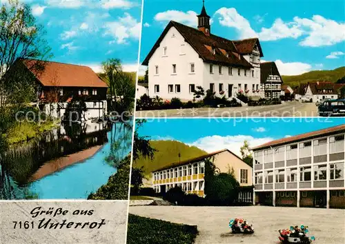 AK / Ansichtskarte 73852904 Unterrot_Gaildorf Kanal Gasthaus Schule Unterrot Gaildorf