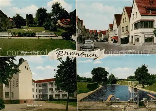 AK / Ansichtskarte  Rheinbach Wasemer Turm Hauptstrasse Krankenhaus Freibad Rheinbach