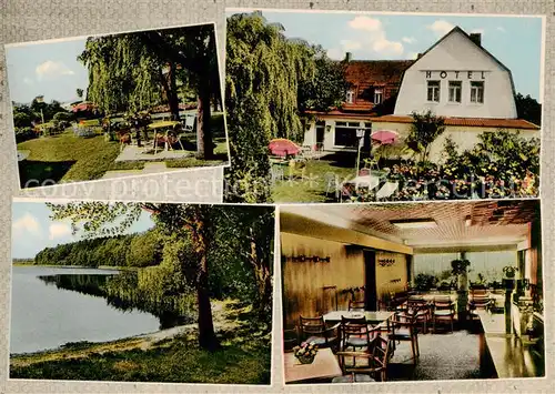 AK / Ansichtskarte  Ruhwinkel Park Struves Gaststaette Pension Zum Landhaus Gastraum Weiher Ruhwinkel