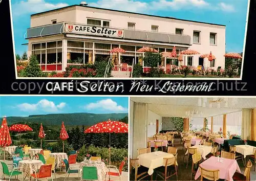 AK / Ansichtskarte  Neu-Listernohl_Olsberg Cafe Selter Terrasse Gaststube 