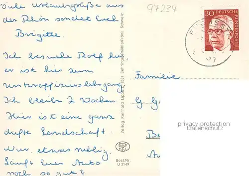 AK / Ansichtskarte  Fuchsstadt_Unterfranken Kirche Panorama Brunnen Panorama Fuchsstadt_Unterfranken