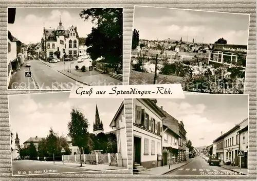 AK / Ansichtskarte  Sprendlingen_Rheinhessen Rathaus Blick von der Festhalle Kirchen St Johannerstrasse Sprendlingen Rheinhessen