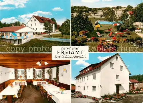 AK / Ansichtskarte  Freiamt_Emmendingen_BW Pension Lydia Schneider Gastraum Gartenterrasse Schwimmbad 