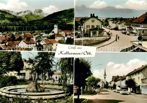 AK / Ansichtskarte  Kolbermoor Panorama Strassenpartien Brunnen Kirche Kolbermoor