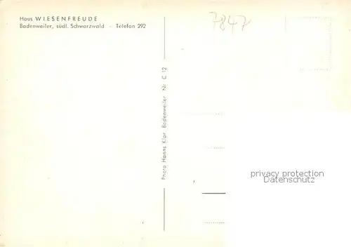AK / Ansichtskarte  Badenweiler Haus Wiesenfreude Badenweiler