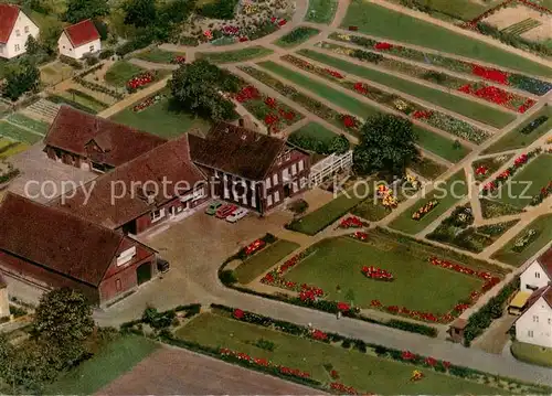 AK / Ansichtskarte  Deckbergen_Rinteln Der Essmannshof Decksbergen Tulpenschau Fliegeraufnahme 