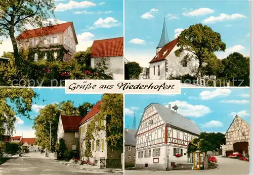 AK / Ansichtskarte 73853033 Niederhofen_Schwaigern Ortspartien Kirche Fachwerkhaus Niederhofen Schwaigern
