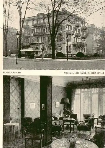 AK / Ansichtskarte 73853035 Bad_Nauheim Hotel Villa Langsdorf Gemuetliche Ecke in der Halle Bad_Nauheim