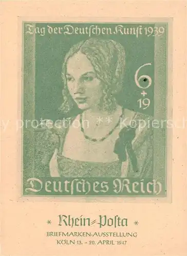 AK / Ansichtskarte 73853056 Koeln__Rhein Rhein Posta Briefmarken Ausstellung 