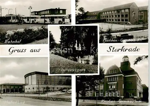 AK / Ansichtskarte  Sterkrade_Oberhausen_NRW Bahnhof Maedchen Gymnasium Im Volkspark Hallenbad Knaben Gymnasium 