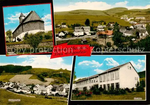 AK / Ansichtskarte 73853083 Wunderthausen_Bad_Berleburg Kirche Panorama Ortspartie Schule 
