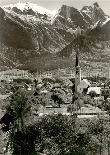 AK / Ansichtskarte  Bad_Ragaz_Ragatz_SG mit Kirche und Falknis 