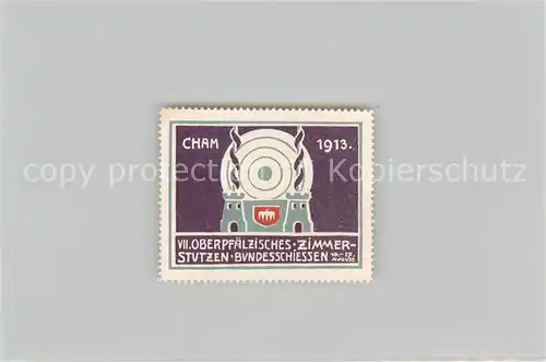 AK / Ansichtskarte 73853097 Cham__Oberpfalz Briefmarke VII. Oberpfaelzisches Zimmer-Stutzen-Bundesschiessen 