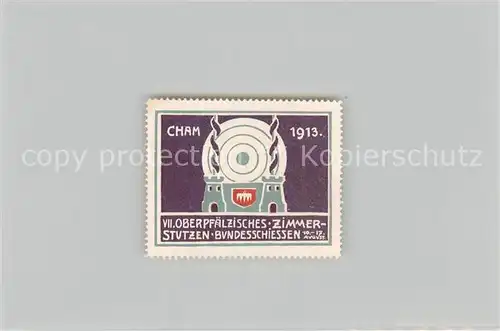 AK / Ansichtskarte  Cham__Oberpfalz Briefmarke VII. Oberpfaelzisches Zimmer-Stutzen-Bundesschiessen 