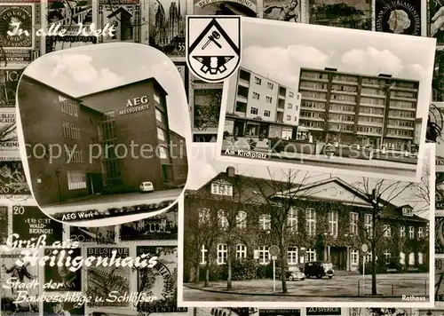 AK / Ansichtskarte 73853108 Heiligenhaus_Mettmann AEG Werk Am Kirchplatz Rathaus Stadt der Baubeschlaege und Schloesser Heiligenhaus Mettmann