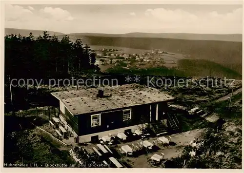 AK / Ansichtskarte  Hahnenklee-Bockswiese_Harz Blockhuette auf dem Bocksberg Hahnenklee-Bockswiese