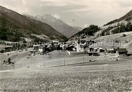 AK / Ansichtskarte  Biel_VS Panorama Ortsansicht mit Kirche Alpen Biel_VS