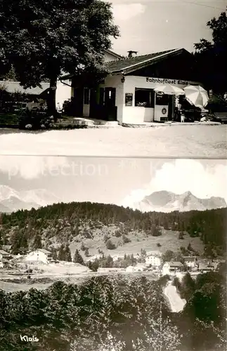 AK / Ansichtskarte  Klais Bahnhofkiosk Landschaftspanorama Alpen Klais