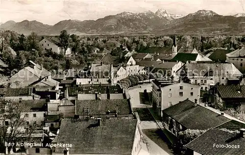 AK / Ansichtskarte  Bad_Aibling Stadtpanorama mit Alpenkette Bad_Aibling