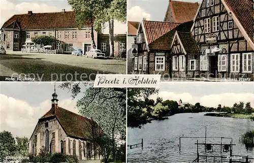 AK / Ansichtskarte 73853170 Preetz_Holstein Hotel Klostertor Ballhaus Klosterkirche Kirchsee Preetz_Holstein