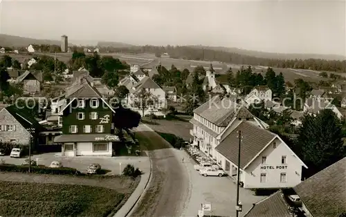 AK / Ansichtskarte  Dobel_Schwarzwald Panorama Hoehenluftkurort Wintersportplatz Hotel Post Dobel Schwarzwald