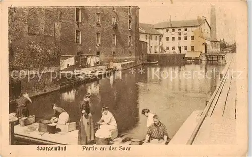 AK / Ansichtskarte  Saargemuend_Sarreguemines_57_Moselle Partie an der Saar 