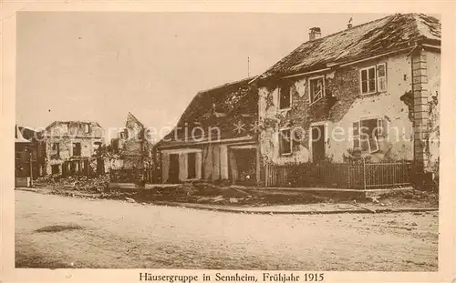 AK / Ansichtskarte  Sennheim_68_Haut-Rhin Haeusergruppe Fruehjahr 1915 Truemmer 1. Weltkrieg 