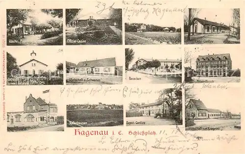 AK / Ansichtskarte  Hagenau_67_Bas-Rhin_Alsace Schiessplatz Gebaeude Wirtschaft Baracken Cantine 