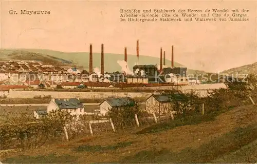 AK / Ansichtskarte  Moyeuvre-Grande_Gross-Moyeuvre_57_Moselle Hochoefen und Stahlwerk der Herren de Wendel Arbeiter-Kolonie 