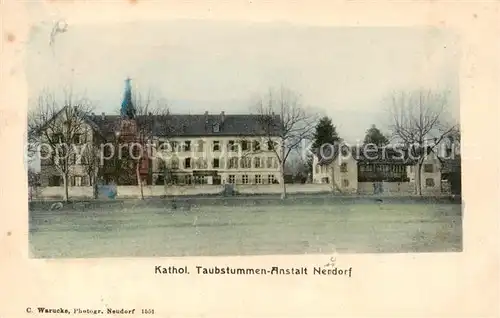 AK / Ansichtskarte  Neudorf_Strasbourg_Strassburg_67_Bas-Rhin Katholische Taubstummen-Anstalt 