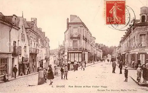 AK / Ansichtskarte  Bauge_49_Maine-et-Loire Rue Basse et Rue Victor Hugo 