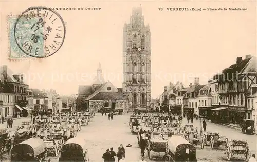 AK / Ansichtskarte  Verneuil_-sur-Avre_27_Eure Place de la Madeleine Cathédrale 