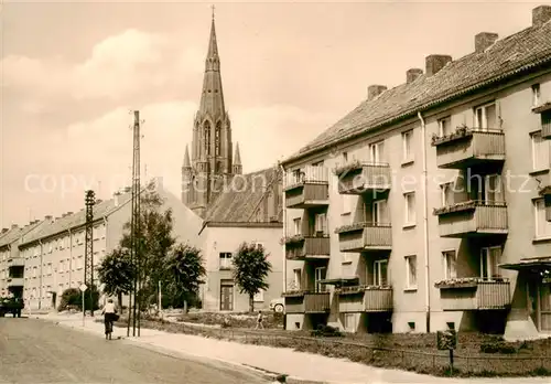 AK / Ansichtskarte  Demmin_Mecklenburg_Vorpommern Neubauten an der Frauenstrasse Kirchturm Demmin_Mecklenburg