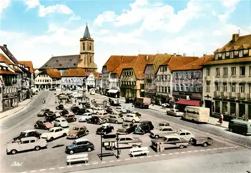 AK / Ansichtskarte  Bad_Neustadt Stadtzentrum Blick zur Kirche Bad_Neustadt