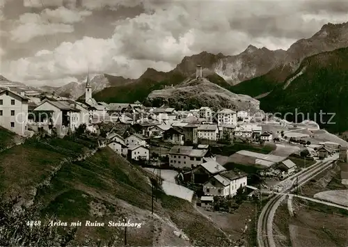 AK / Ansichtskarte  Ardez_GR Panorama Bergdorf mit Ruine Steinsberg Alpen 