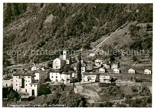 AK / Ansichtskarte  Campocologno_GR Ortsansicht mit Kirche 