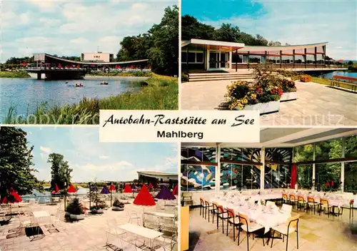 AK / Ansichtskarte  Mahlberg_Baden Autobahn Raststaette am See Terrasse Speiseraum Mahlberg_Baden