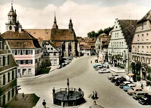 AK / Ansichtskarte  Feuchtwangen Marktplatz Brunnen Feuchtwangen