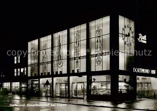 AK / Ansichtskarte  Dortmund Hauptbahnhof bei Nacht Dortmund