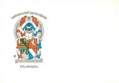 AK / Ansichtskarte 73853639 Erlangen Landsmannschaft Saxo Guestphalia Erlangen