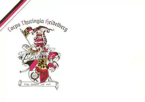 AK / Ansichtskarte 73853641 Heidelberg_Neckar Corps Thuringia Heidelberg Wappen Heidelberg Neckar