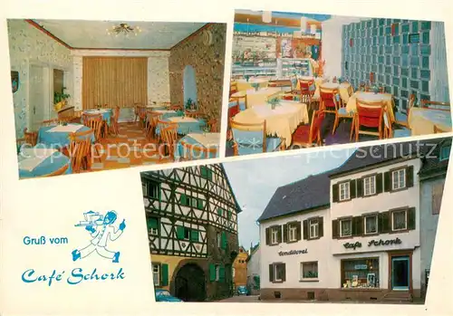 AK / Ansichtskarte 73853651 Ladenburg Cafe Schork Gastraeume Ladenburg