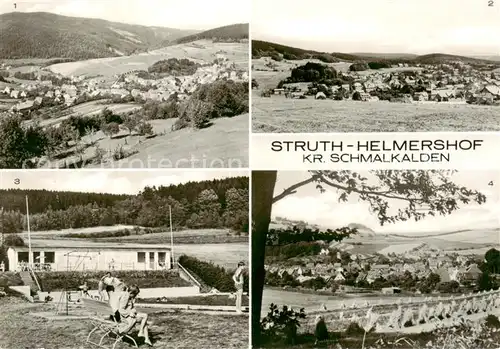 AK / Ansichtskarte 73853677 Helmershof_Struth-Helmershof_Floh-Seligenthal Buergerwald mit Kronstein Panorama Bergschwimmbad Teilansicht 