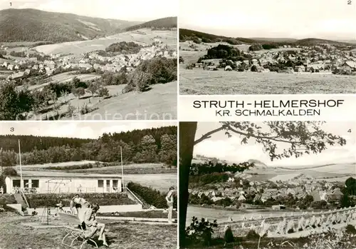 AK / Ansichtskarte  Helmershof_Struth-Helmershof_Floh-Seligenthal Buergerwald mit Kronstein Panorama Bergschwimmbad Teilansicht 