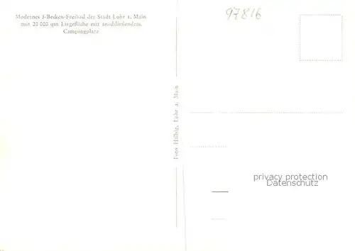 AK / Ansichtskarte  Lohr_Main 3 Becken Freibad mit Campingplatz Lohr_Main