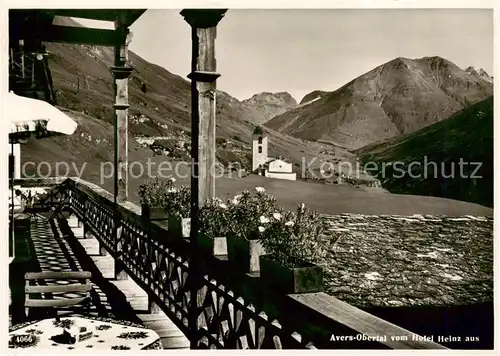 AK / Ansichtskarte  Avers-Juf_GR Blick vom Hotel Heinz Kirche 