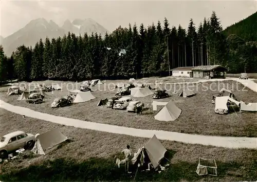 AK / Ansichtskarte  Taubensee_Daubensee_1139m_Chiemgau Campingplatz Simonhof mit Hochkalter 