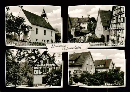 AK / Ansichtskarte  Unterschoental Kirche Strassenpartie Ortspartie Neues Viertel Unterschoental