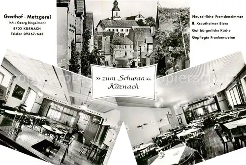AK / Ansichtskarte 73853740 Kuernach Gasthof Metzgerei Zum Schwan Gastraeume Kuernach