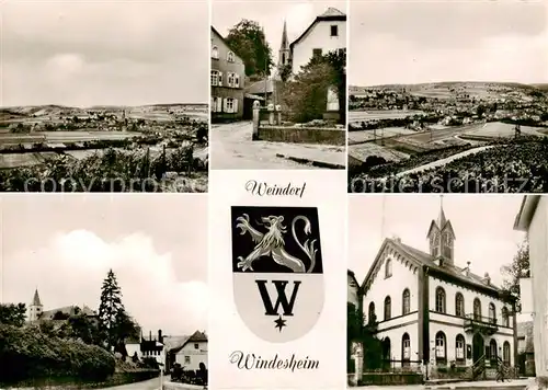 AK / Ansichtskarte  Windesheim Panorama Ortspartie Rathaus Windesheim